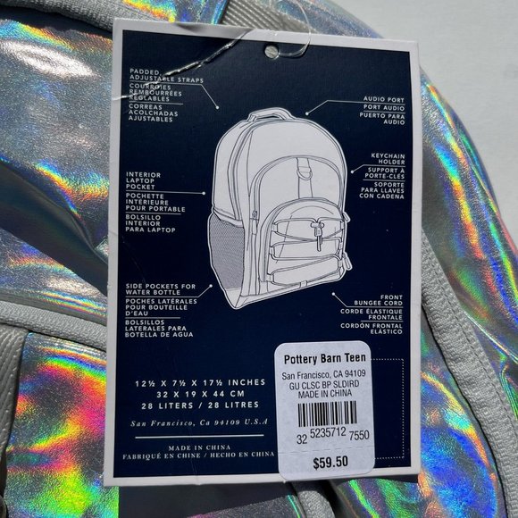 Pottery Barn Teen Accessories Pottery Barn Gear Up Full Size Iridescent Girls Backpack New